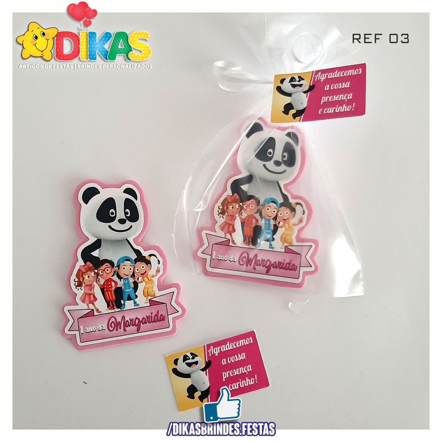 IMAN ARTESANAL PERSONALIZADO - PANDA E OS CARICAS