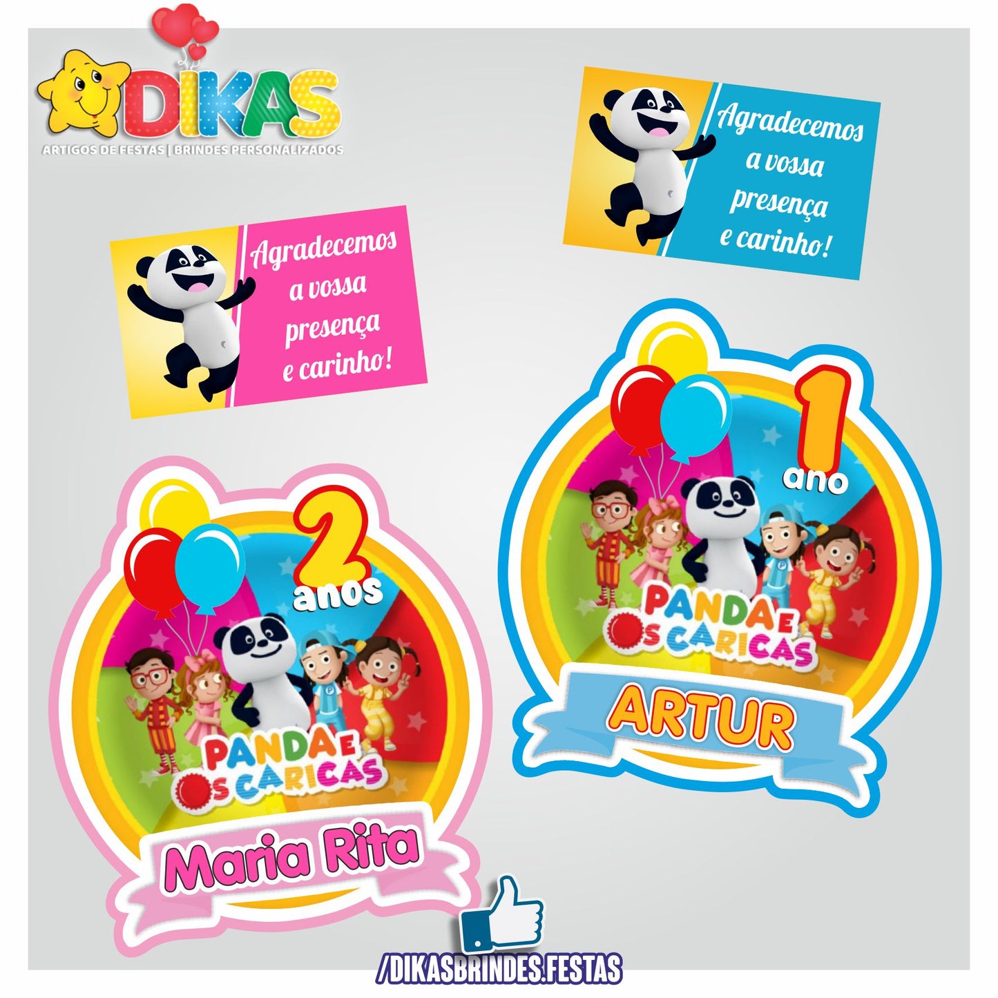 IMAN ARTESANAL PERSONALIZADO - PANDA E OS CARICAS