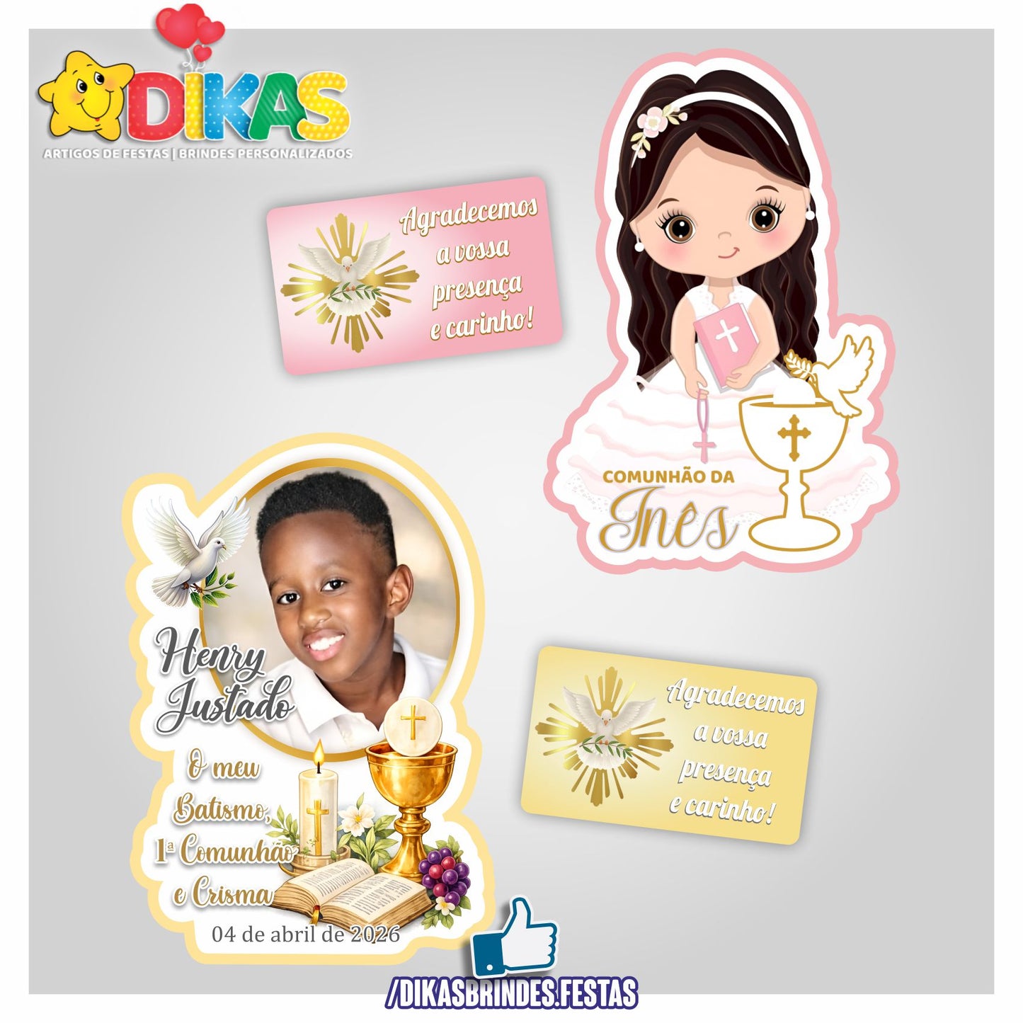 IMAN ARTESANAL PERSONALIZADO - 1ª COMUNHÃO / CRISMA