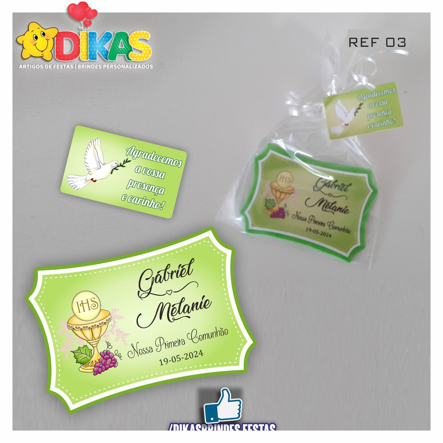 IMAN ARTESANAL PERSONALIZADO - 1ª COMUNHÃO / CRISMA