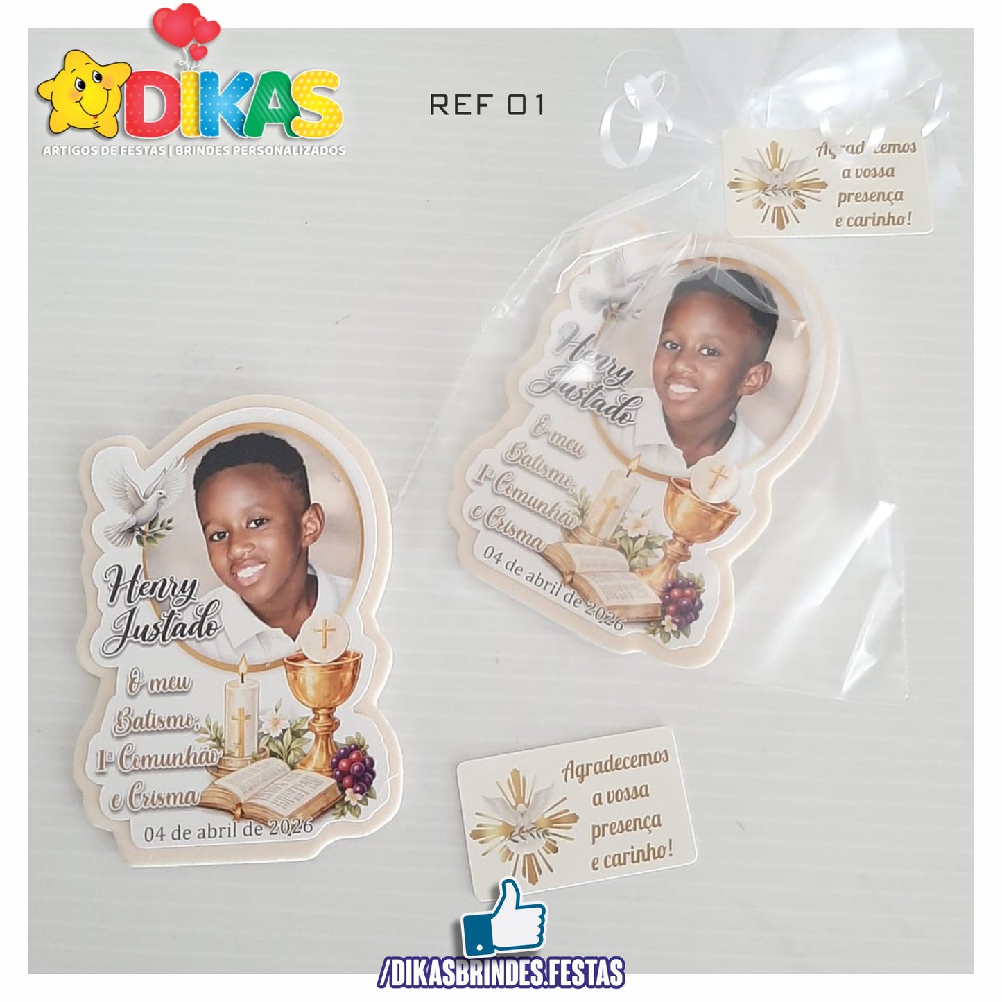 IMAN ARTESANAL PERSONALIZADO - 1ª COMUNHÃO / CRISMA