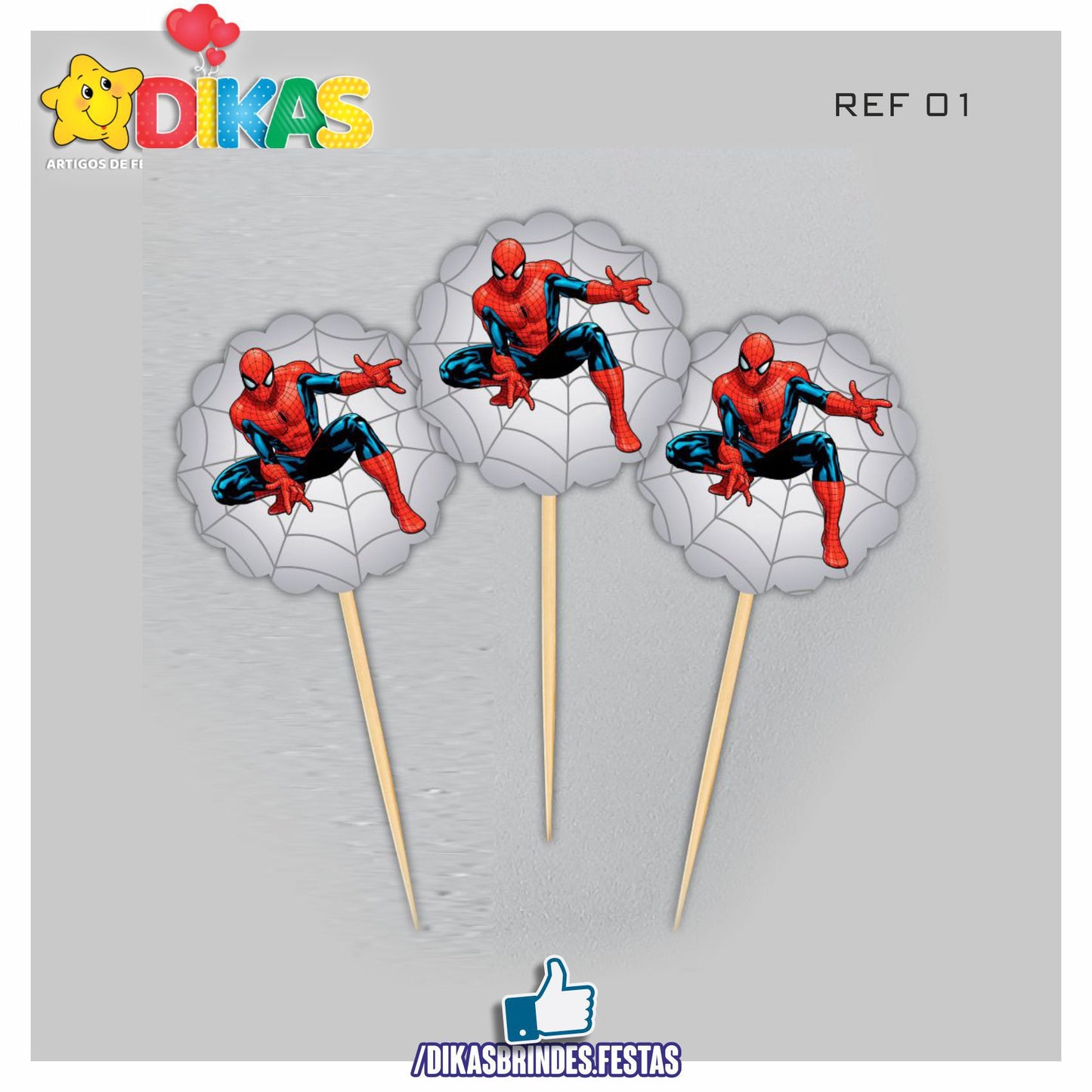 TOPPERS SIMPLES - HOMEM ARANHA