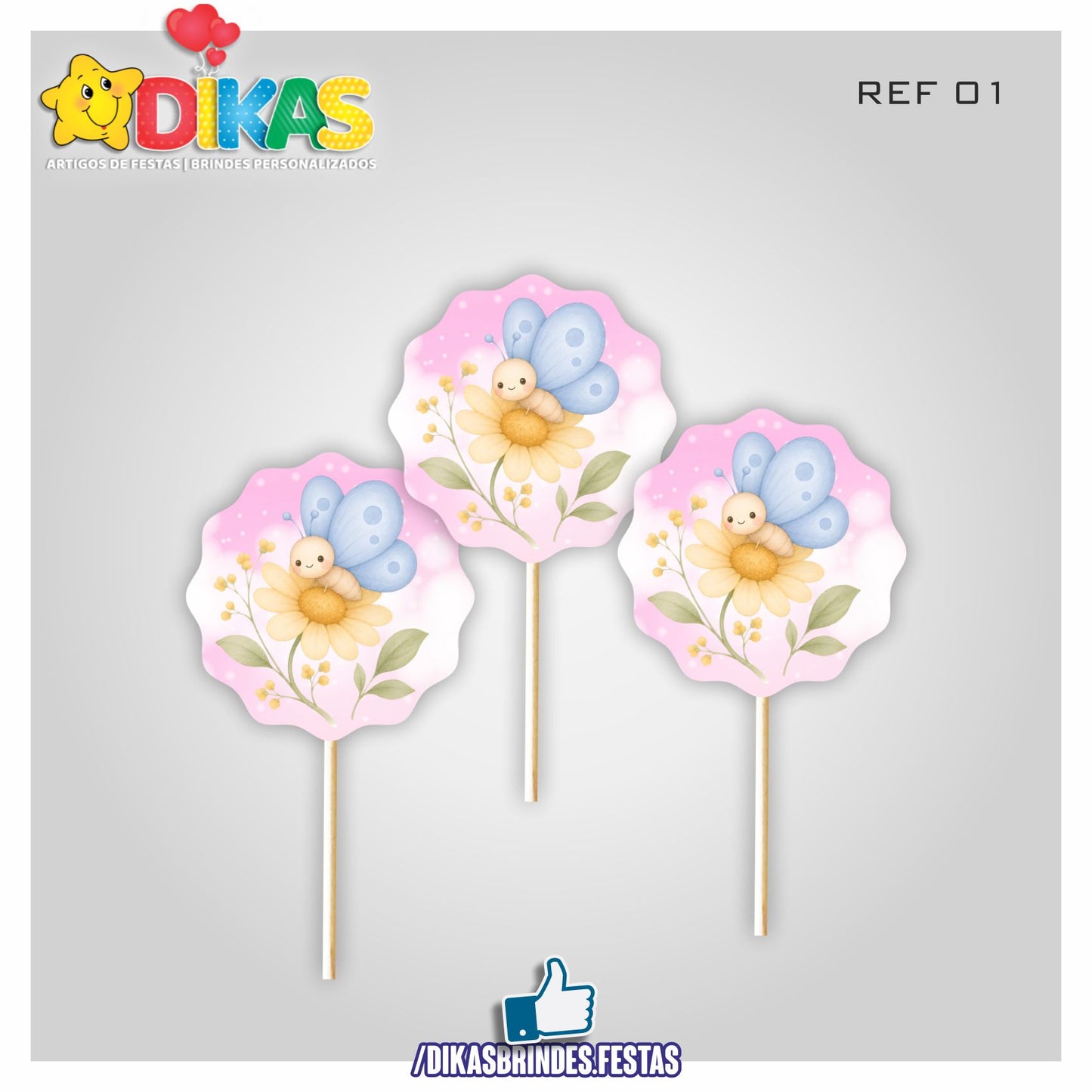 TOPPERS SIMPLES - BORBOLETA / JARDIM ENCANTADO