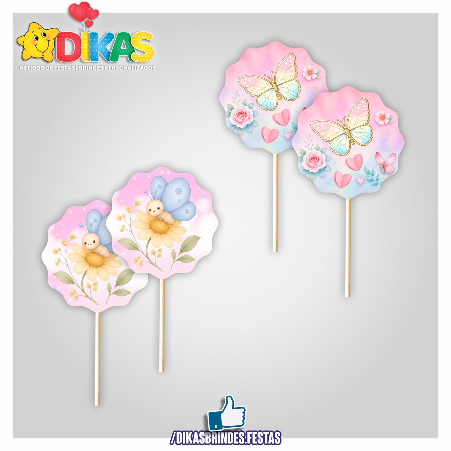 TOPPERS SIMPLES - BORBOLETA / JARDIM ENCANTADO