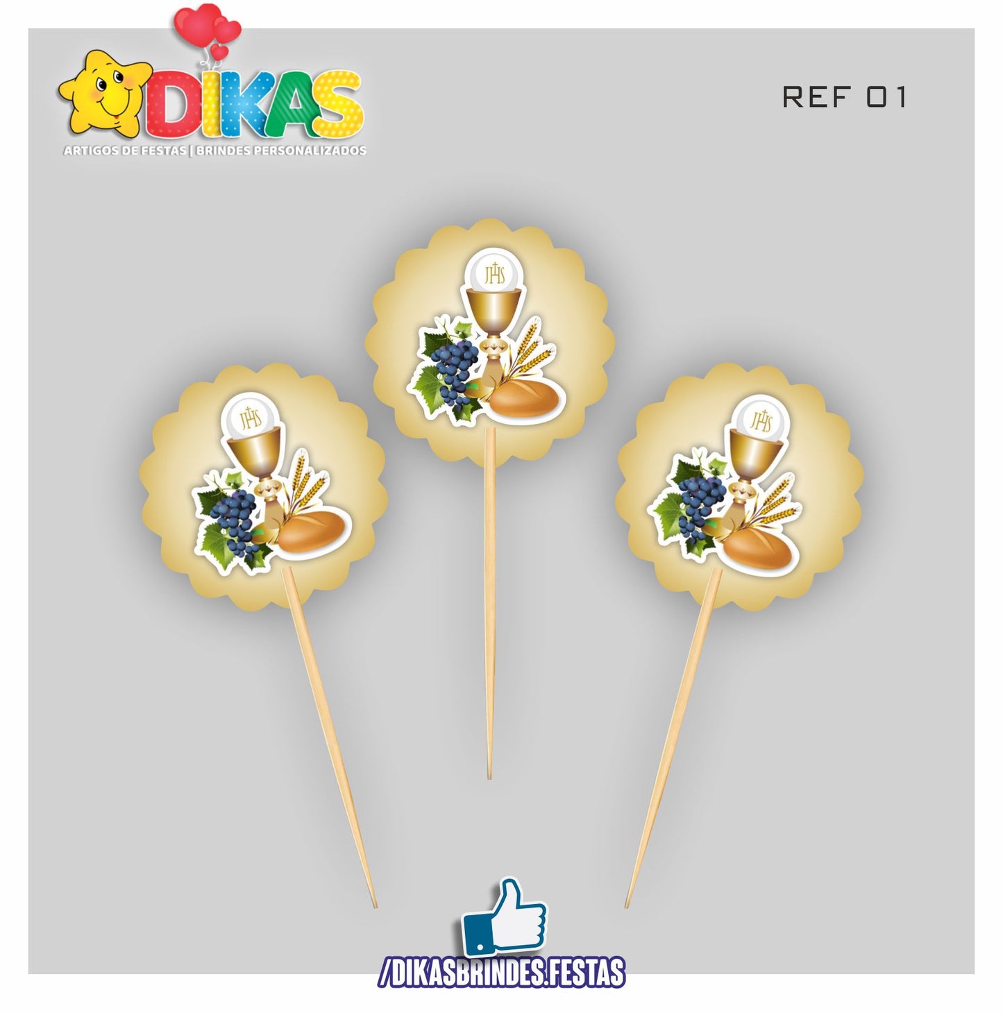 TOPPERS SIMPLES - 1ª COMUNHÃO / CRISMA