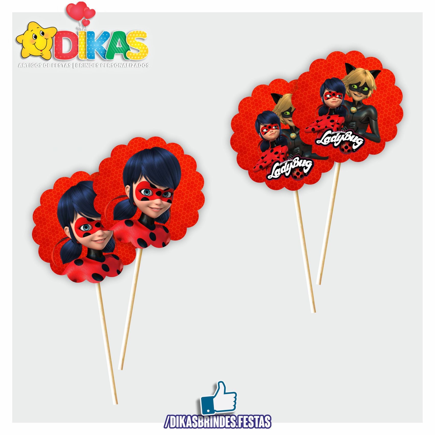 TOPPERS SIMPLES - LADYBUG – dikasbrindes