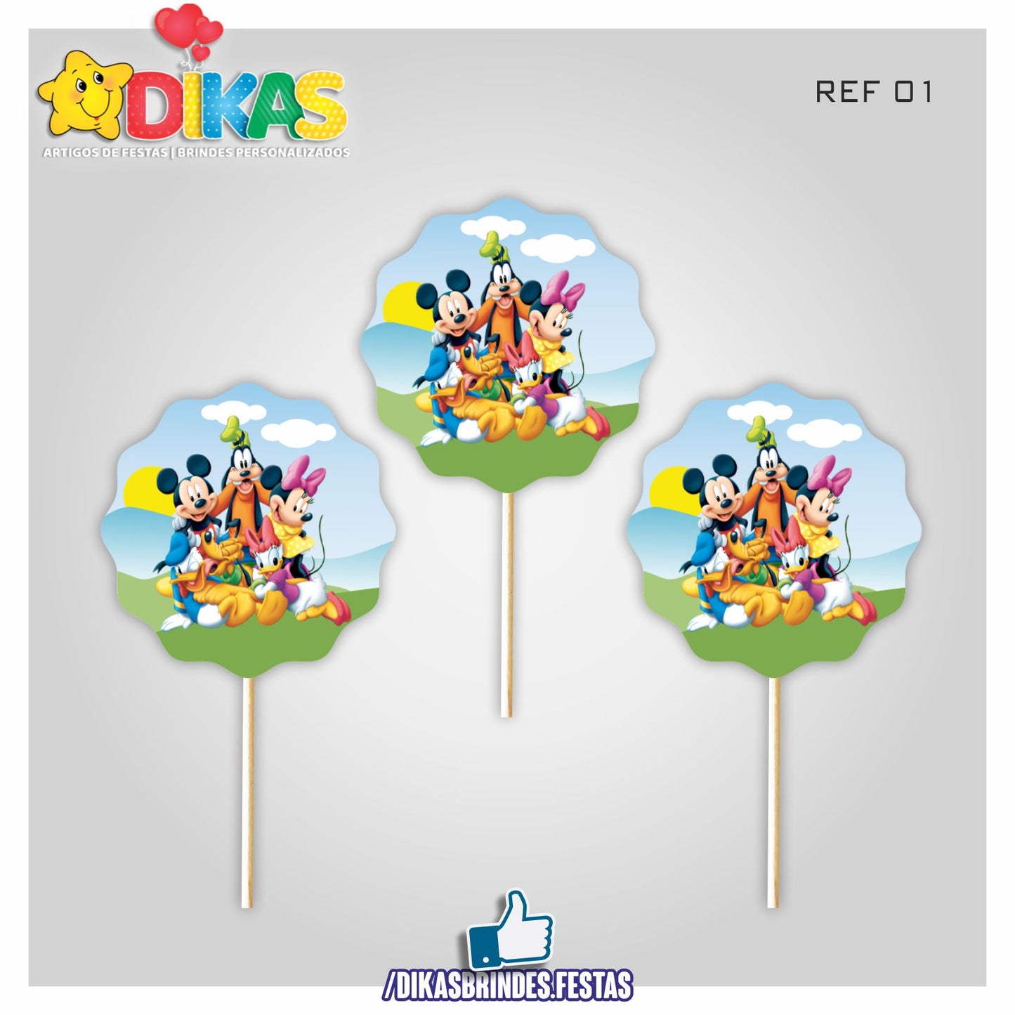 TOPPERS SIMPLES - MICKEY E OS AMIGOS