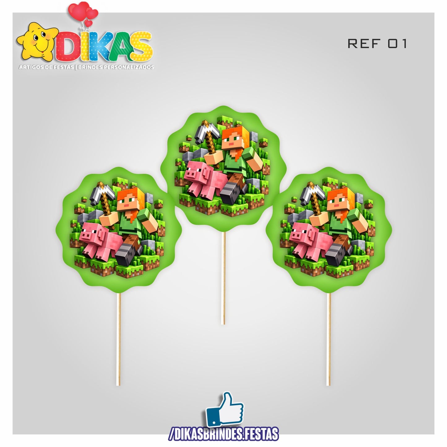 TOPPERS SIMPLES - MINECRAFT