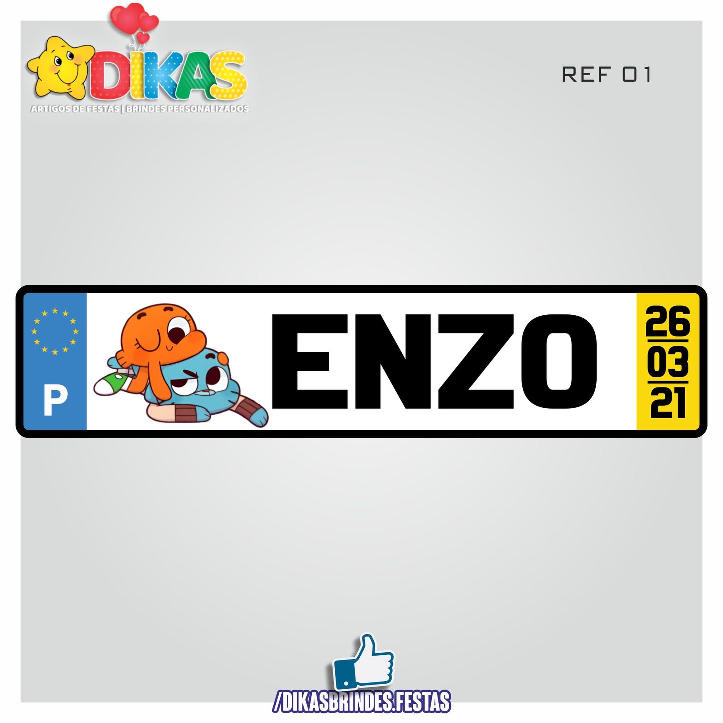 MATRICULA PERSONALIZADA - GUMBALL