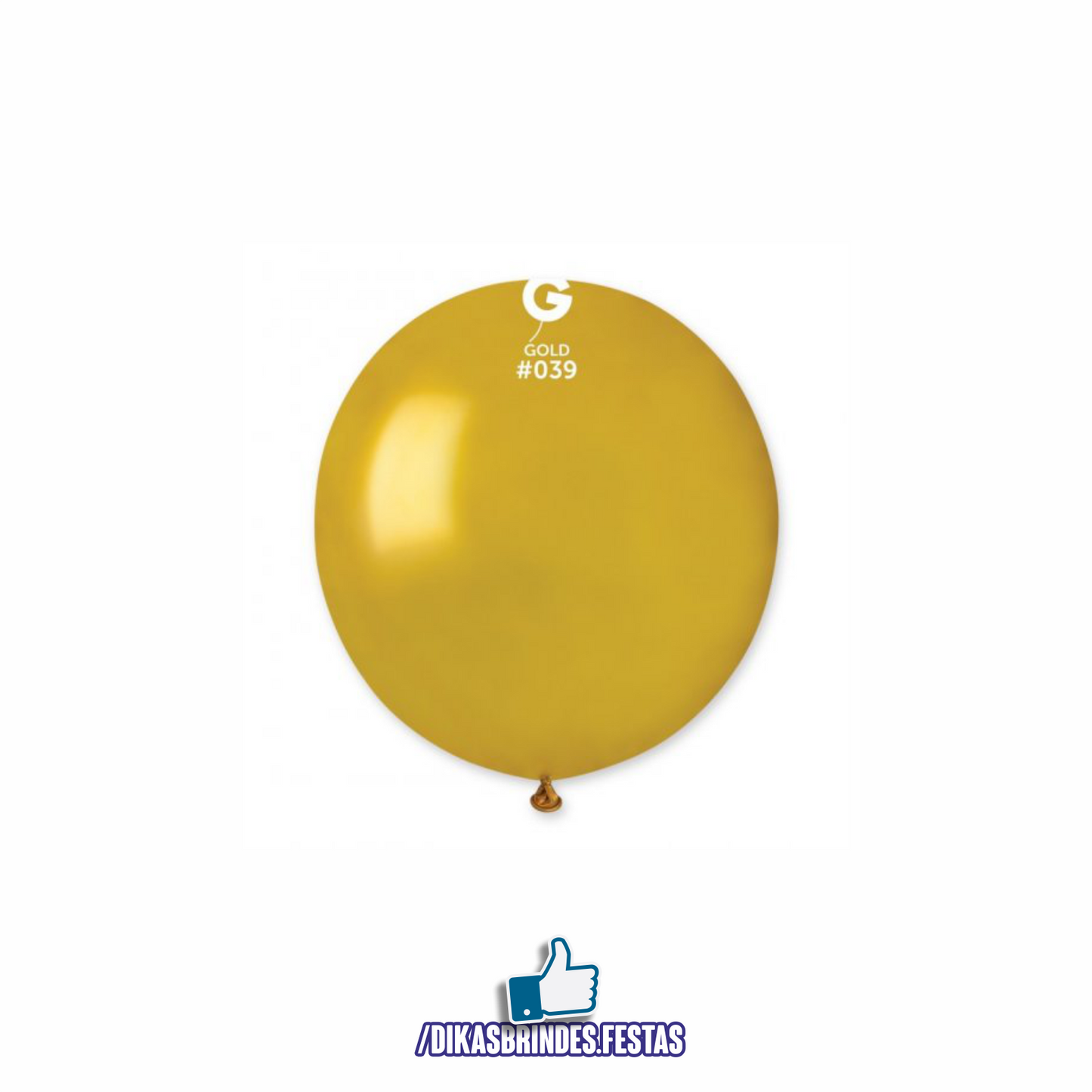 BALÃO LÁTEX METALIZADO OURO 19" - SACO COM 50