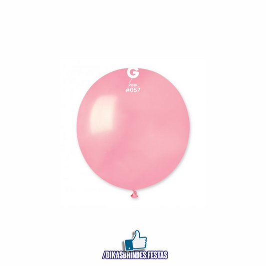 BALÃO LÁTEX METALIZADO ROSA 19" - SACO COM 50