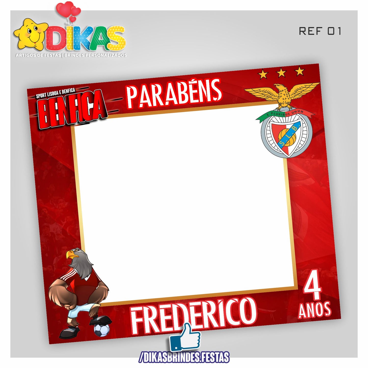 MOLDURA PARA FOTOS - FUTEBOL BENFICA