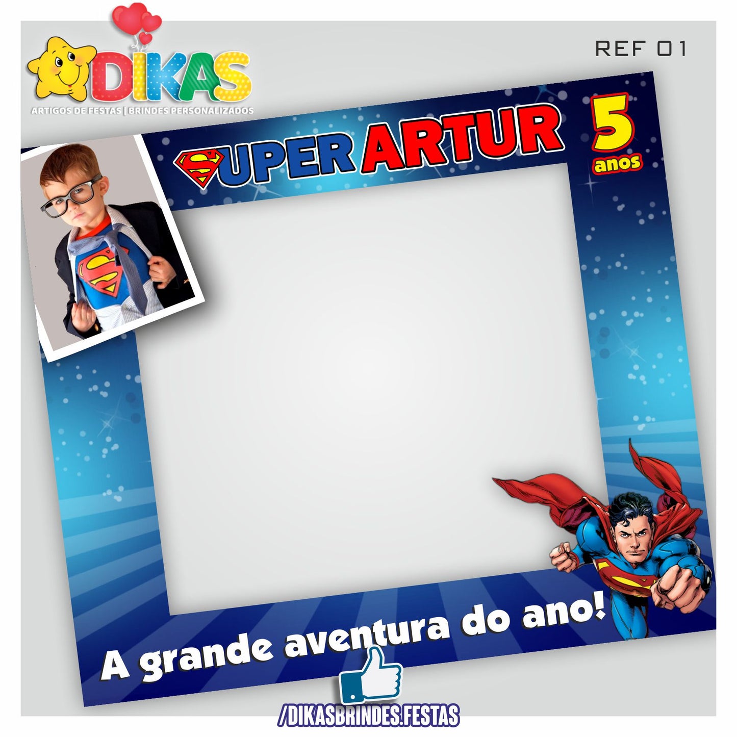 MOLDURA PARA FOTOS - SUPER HOMEM