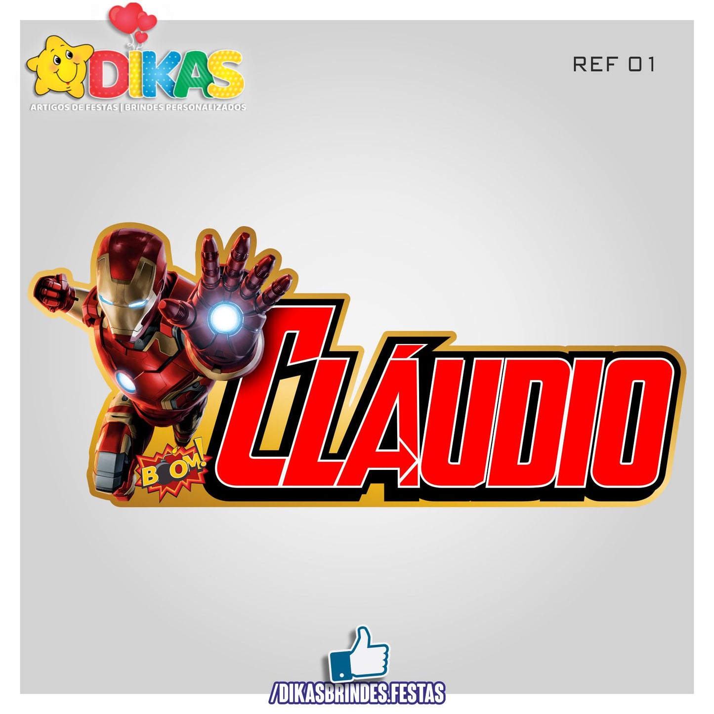 NOME DECORATIVO - IRON MAN