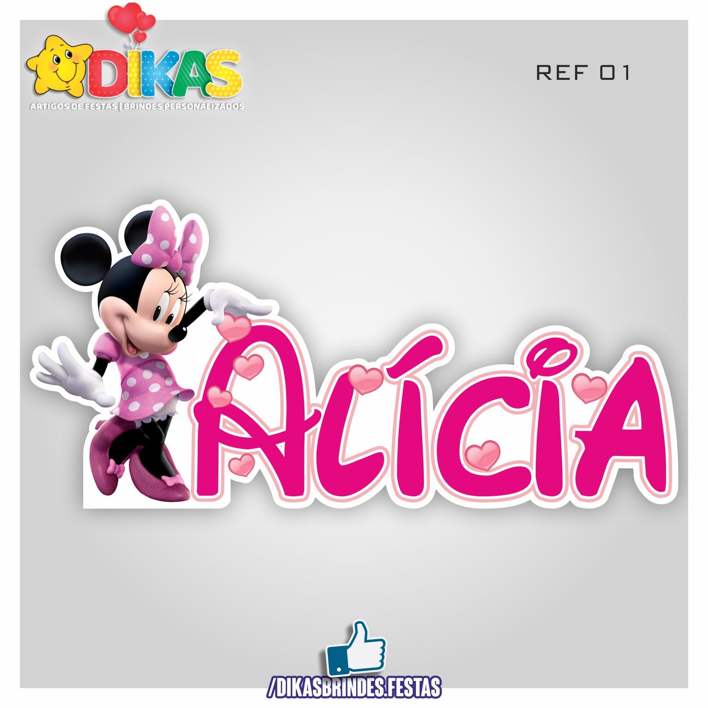 NOME DECORATIVO - MINNIE ROSA
