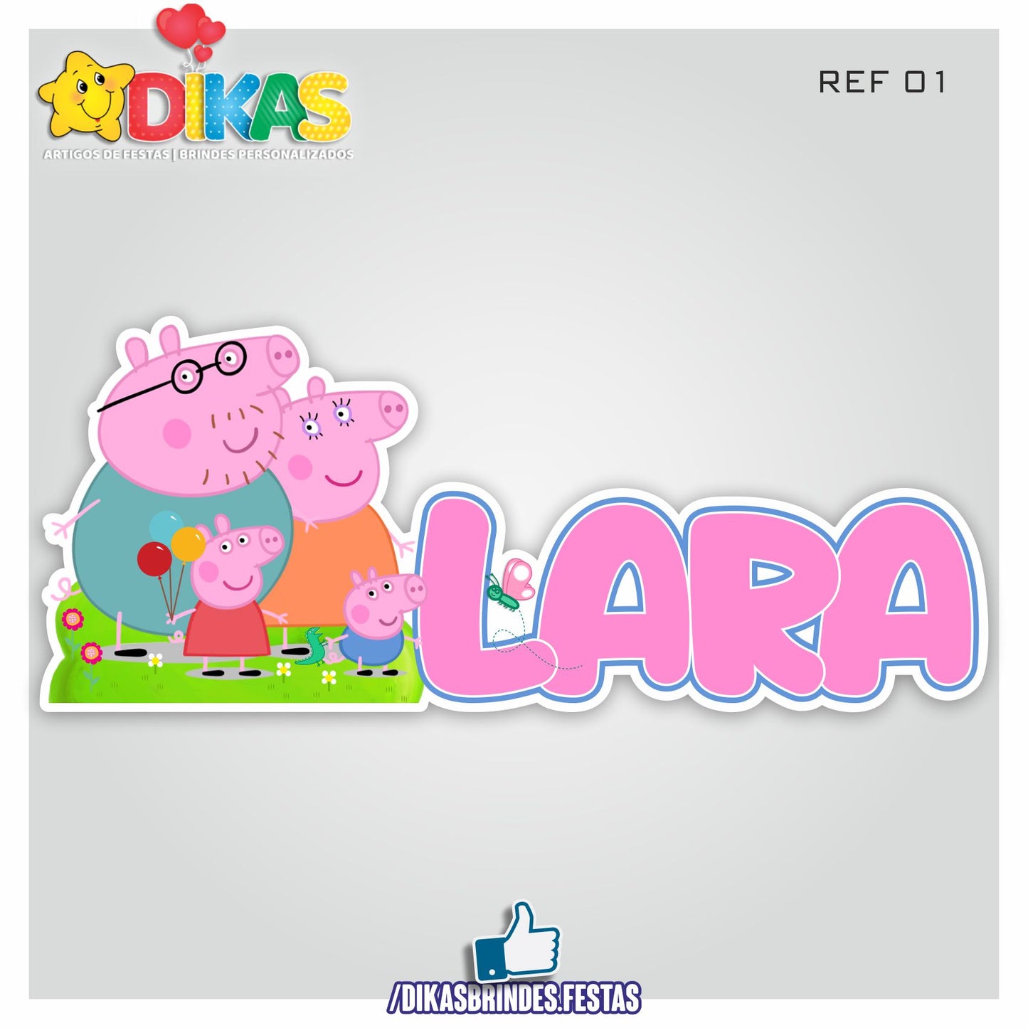 NOME DECORATIVO - PORQUINHA PEPPA