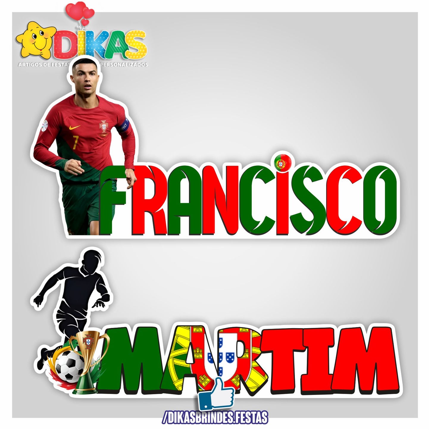 NOME DECORATIVO - FUTEBOL PORTUGAL