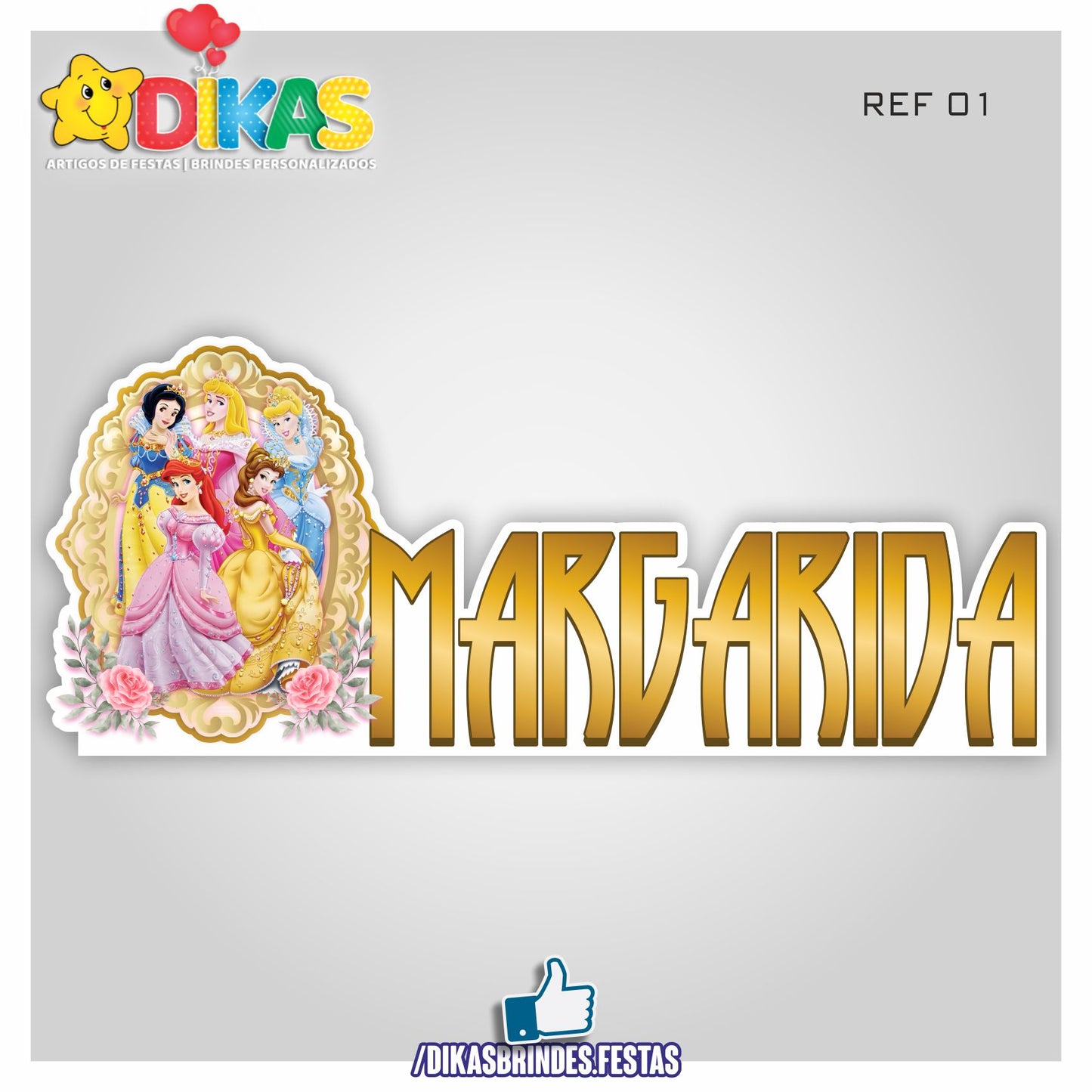 NOME DECORATIVO - PRINCESAS DISNEY