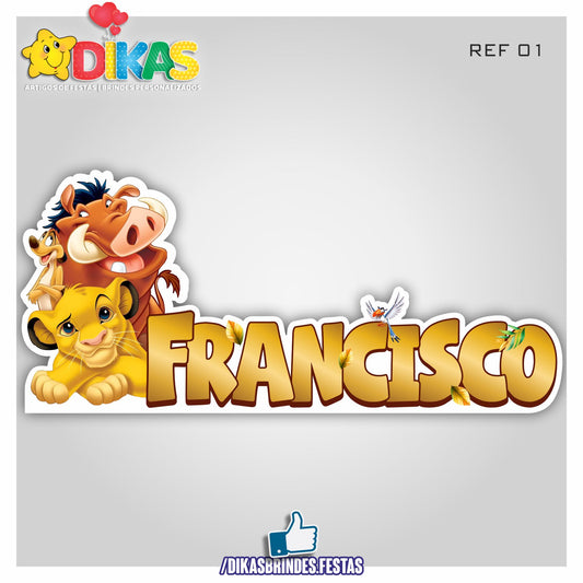 NOME DECORATIVO - REI LEÃO