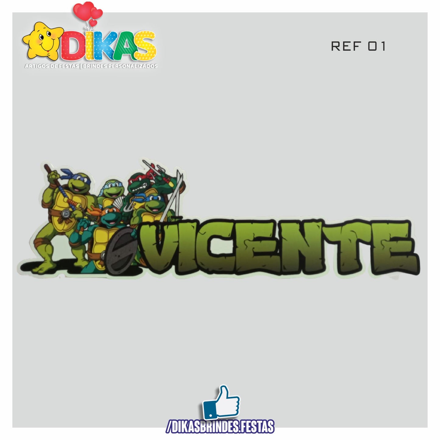 NOME DECORATIVO - TARTARUGAS NINJA