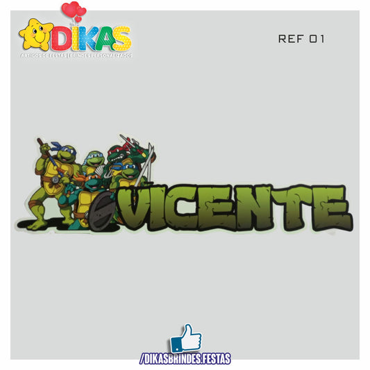 NOME DECORATIVO - TARTARUGAS NINJA