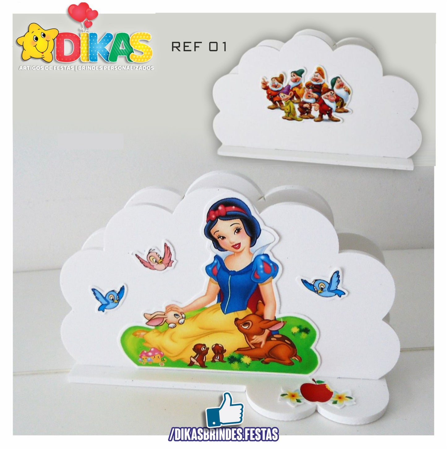 PORTA-GUARDANAPO EM PVC - BRANCA DE NEVE