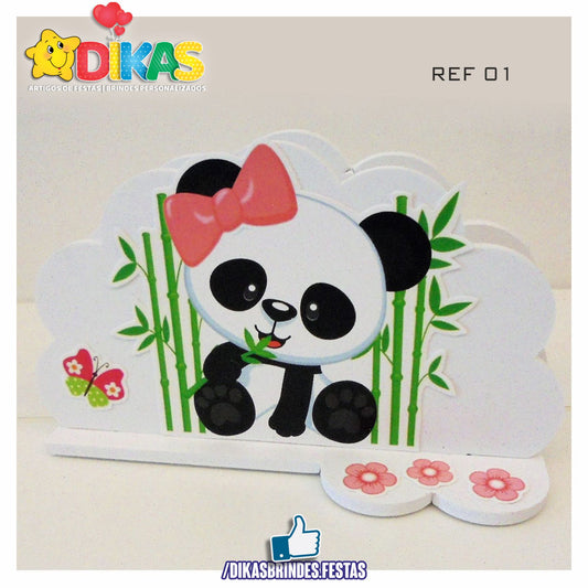 PORTA-GUARDANAPO EM PVC - PANDA BEBÉ