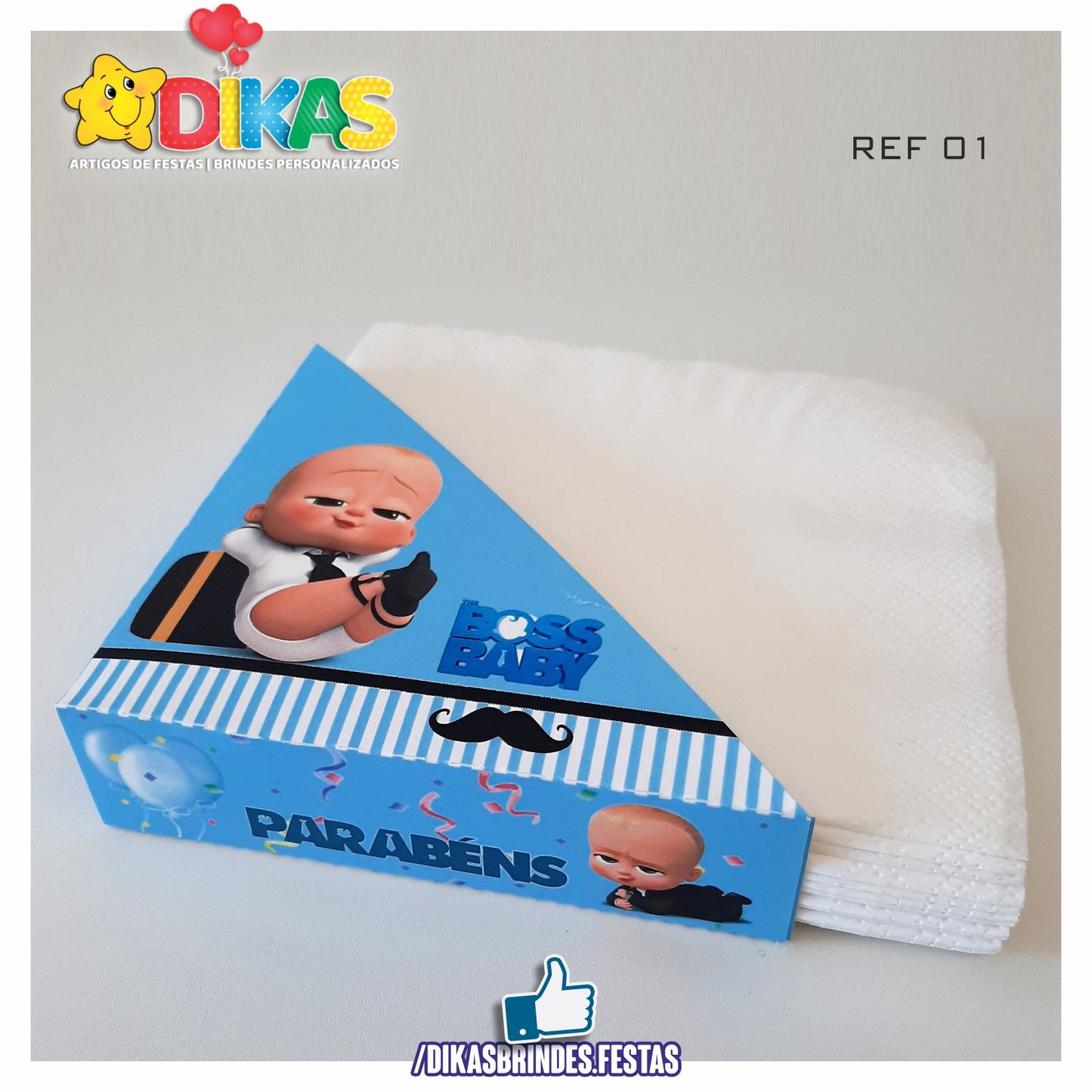 PORTA-GUARDANAPO EM PAPEL - BOSS BABY