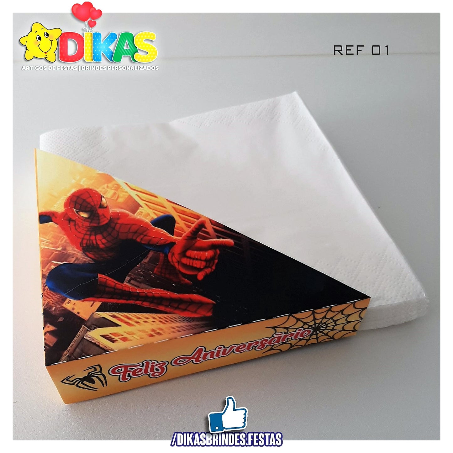 PORTA-GUARDANAPO EM PAPEL - HOMEM ARANHA