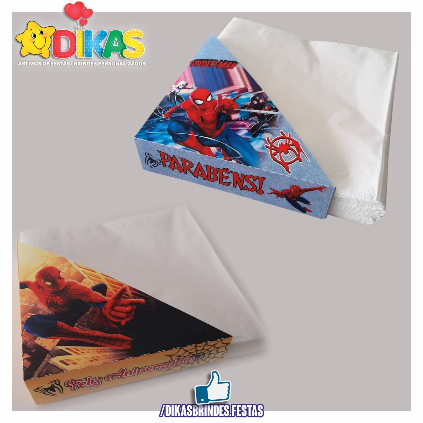 PORTA-GUARDANAPO EM PAPEL - HOMEM ARANHA