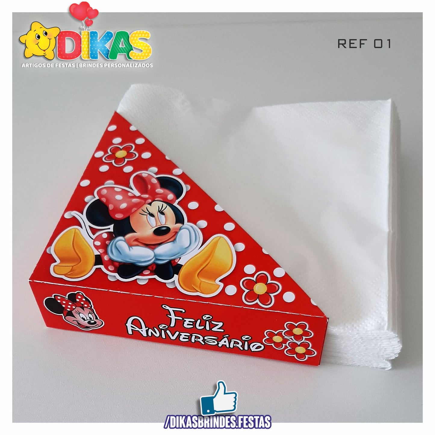 PORTA-GUARDANAPO EM PAPEL - MINNIE VERMELHA