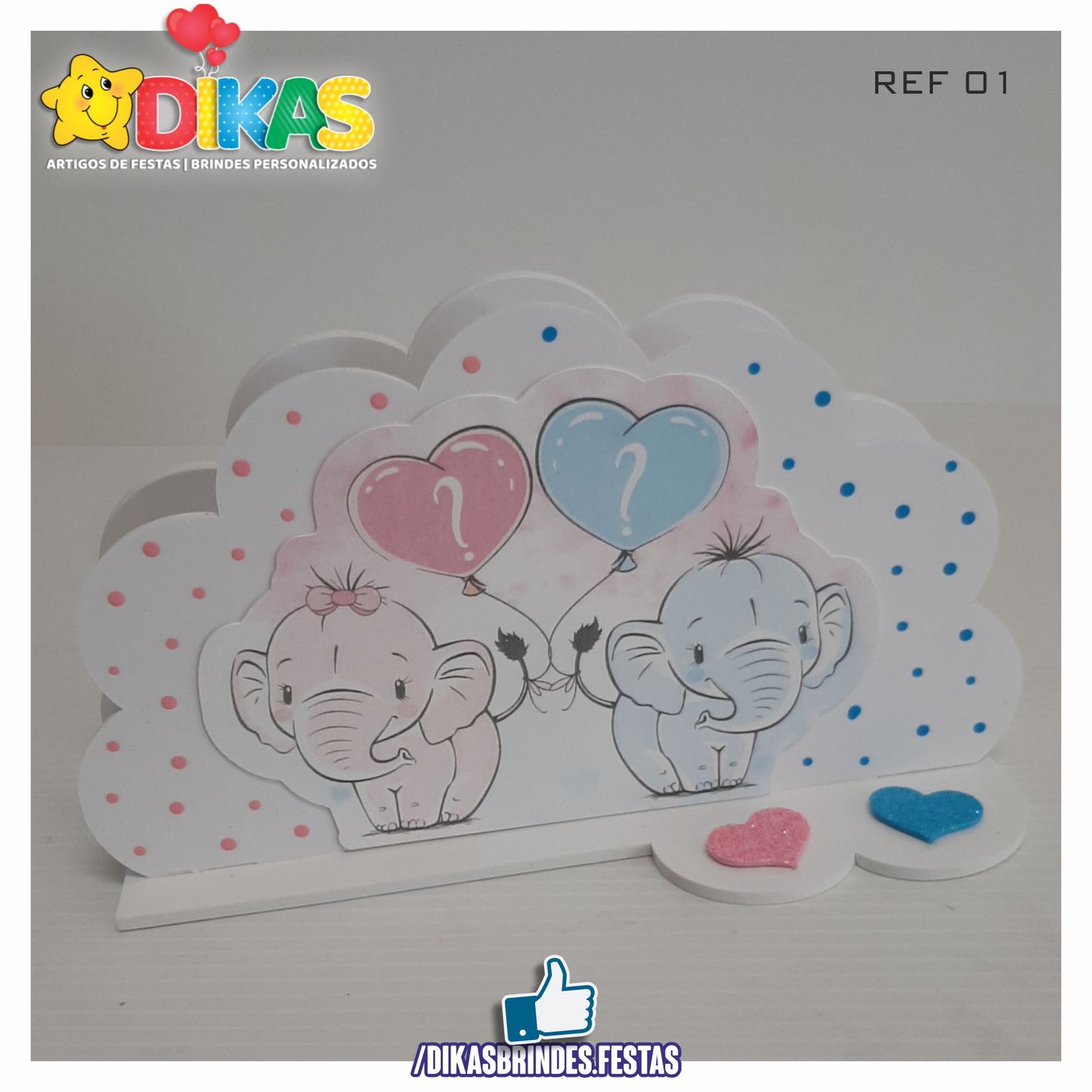 PORTA-GUARDANAPO EM PVC - CHÁ REVELAÇÃO