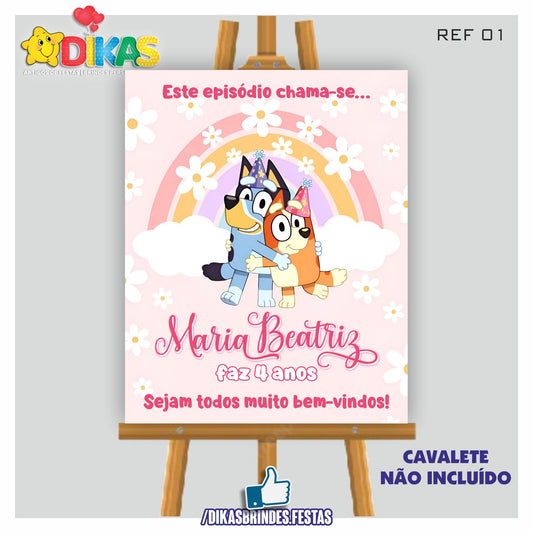 PLACARD DE ENTRADA PERSONALIZADO - BLUEY