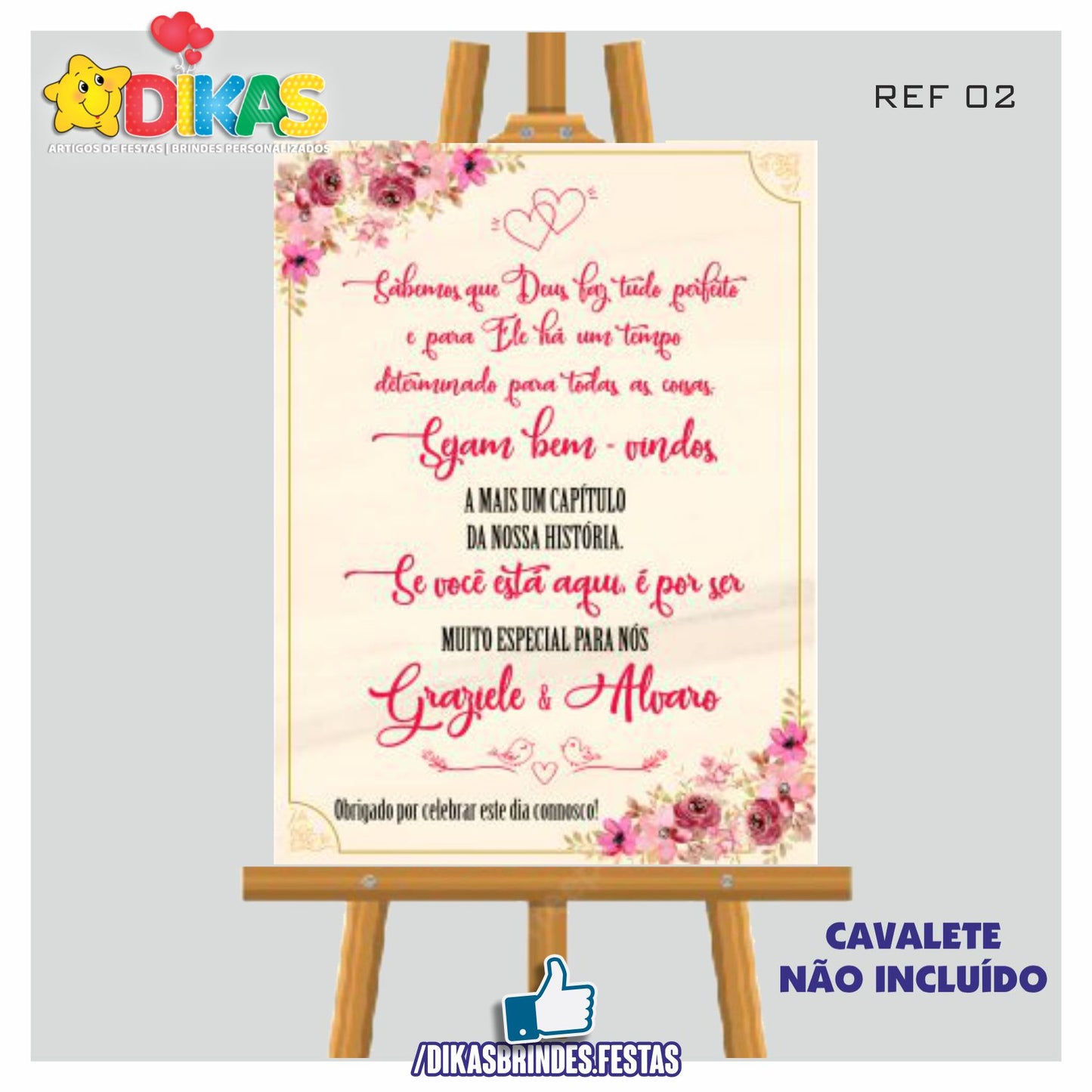 PLACARD DE ENTRADA PERSONALIZADO - CASAMENTO / BODAS