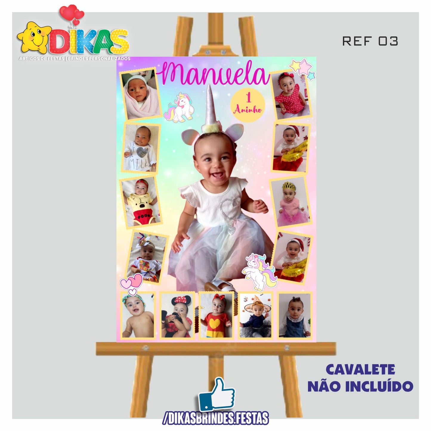 PLACARD DE ENTRADA PERSONALIZADO - UNICÓRNIO