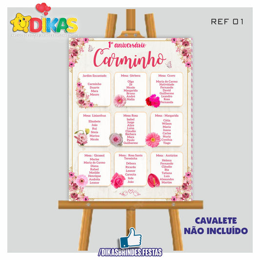 PLACARD MARCAÇÃO DE MESAS - BEBÉ