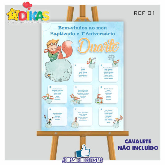 PLACARD MARCAÇÃO DE MESAS - PEQUENO PRÍNCIPE