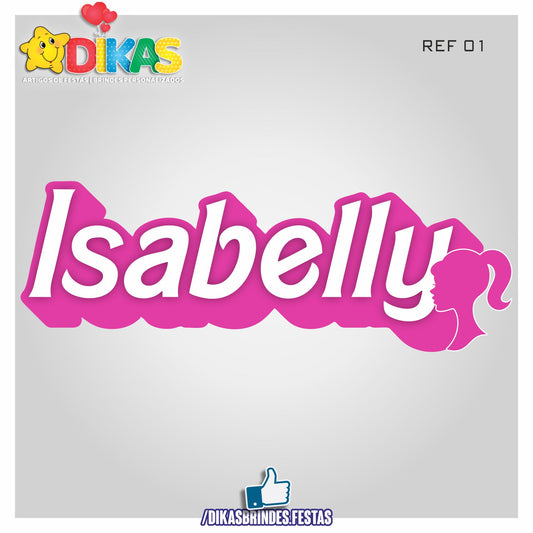 PLACAR DE PAREDE "NOME" - BARBIE