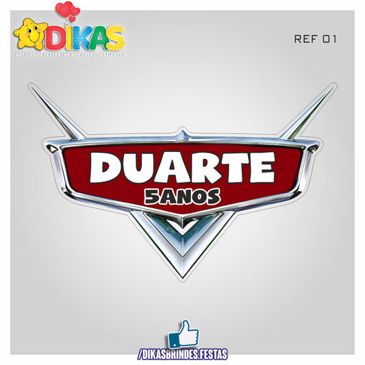 PLACAR DE PAREDE "NOME" - CARS