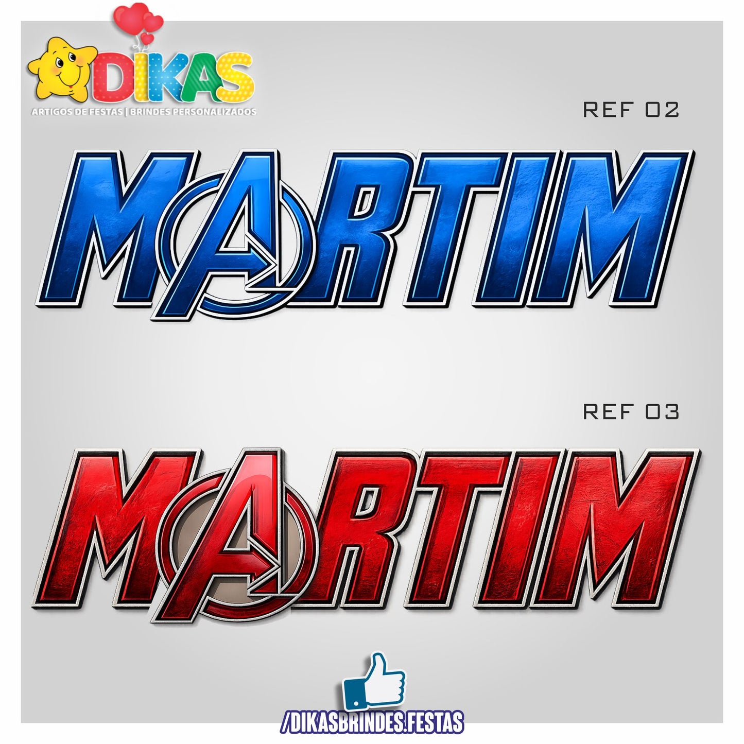 PLACAR DE PAREDE "NOME" - AVENGERS