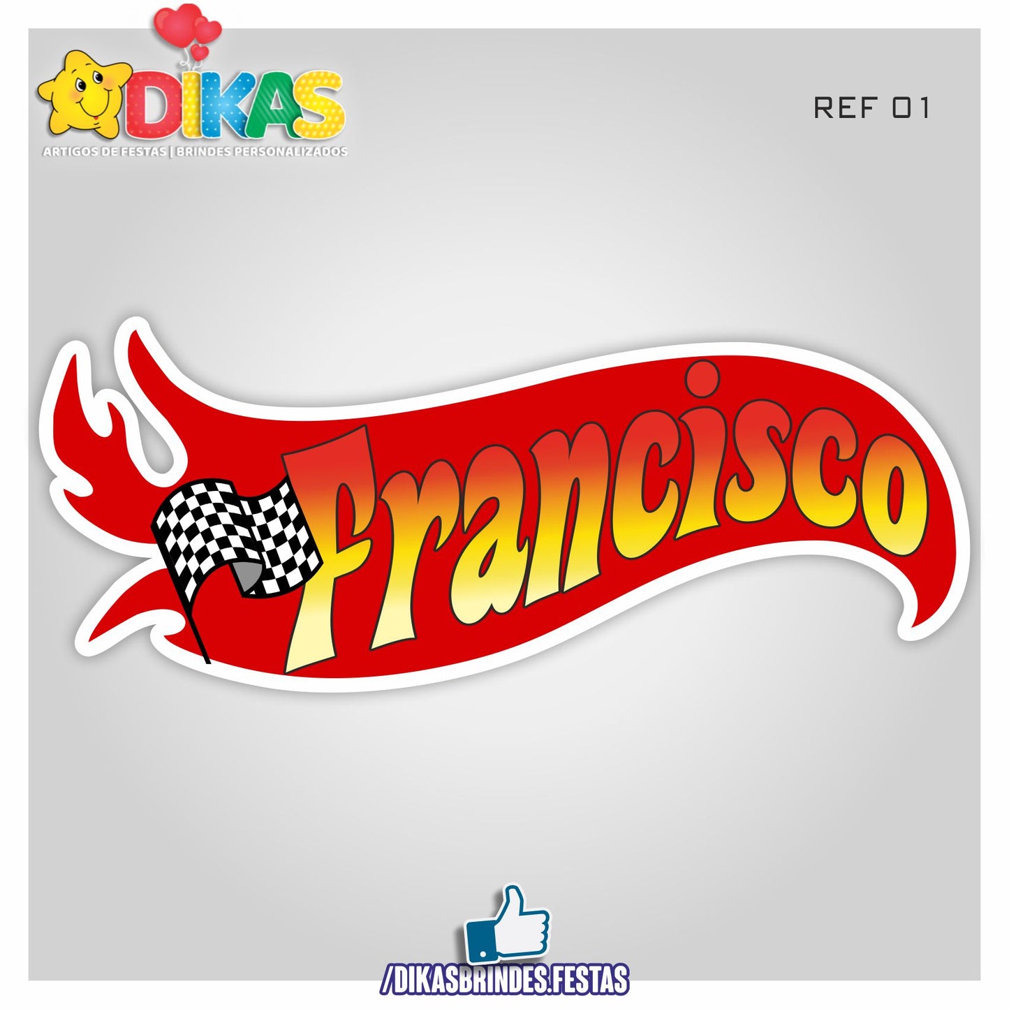 PLACAR DE PAREDE "NOME" - HOTWHEELS