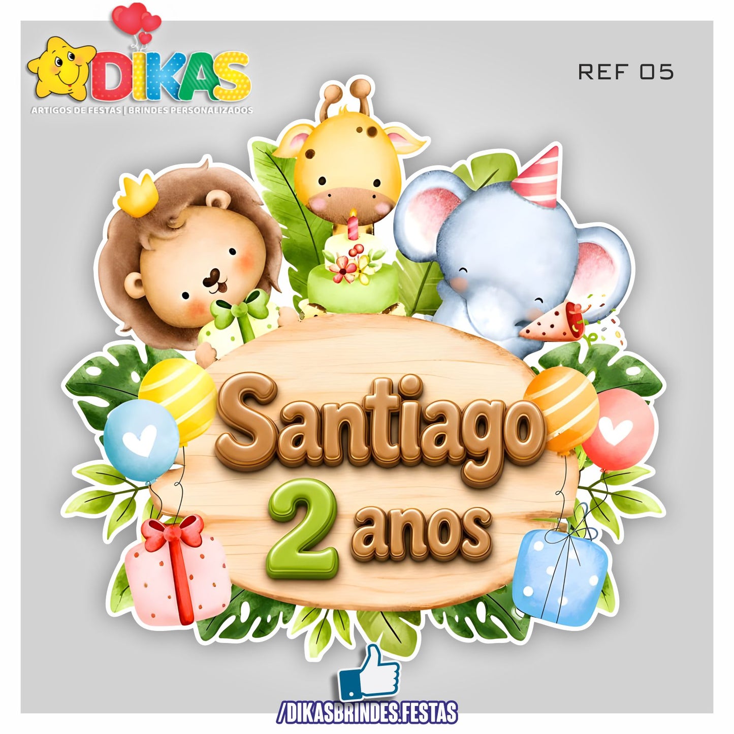PLACAR DE PAREDE - ANIMAIS DA SELVA