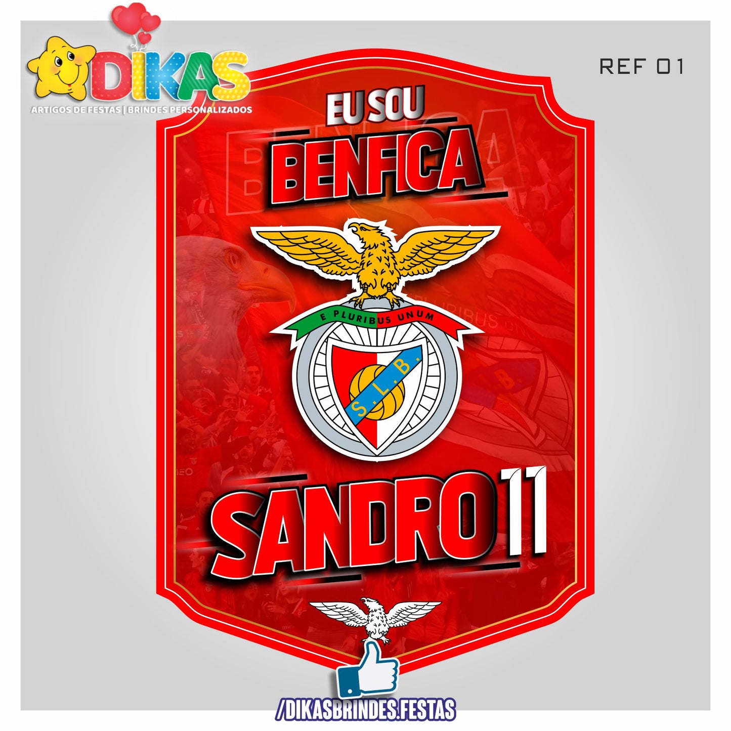 PLACAR PERSONALIZADO - FUTEBOL BENFICA