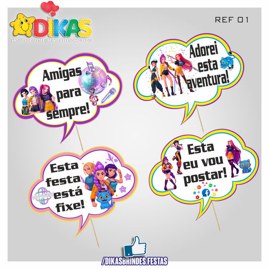 PLAQUINHAS DIVERTIDAS P/ FOTOS - GUERREIRAS DO K-POP