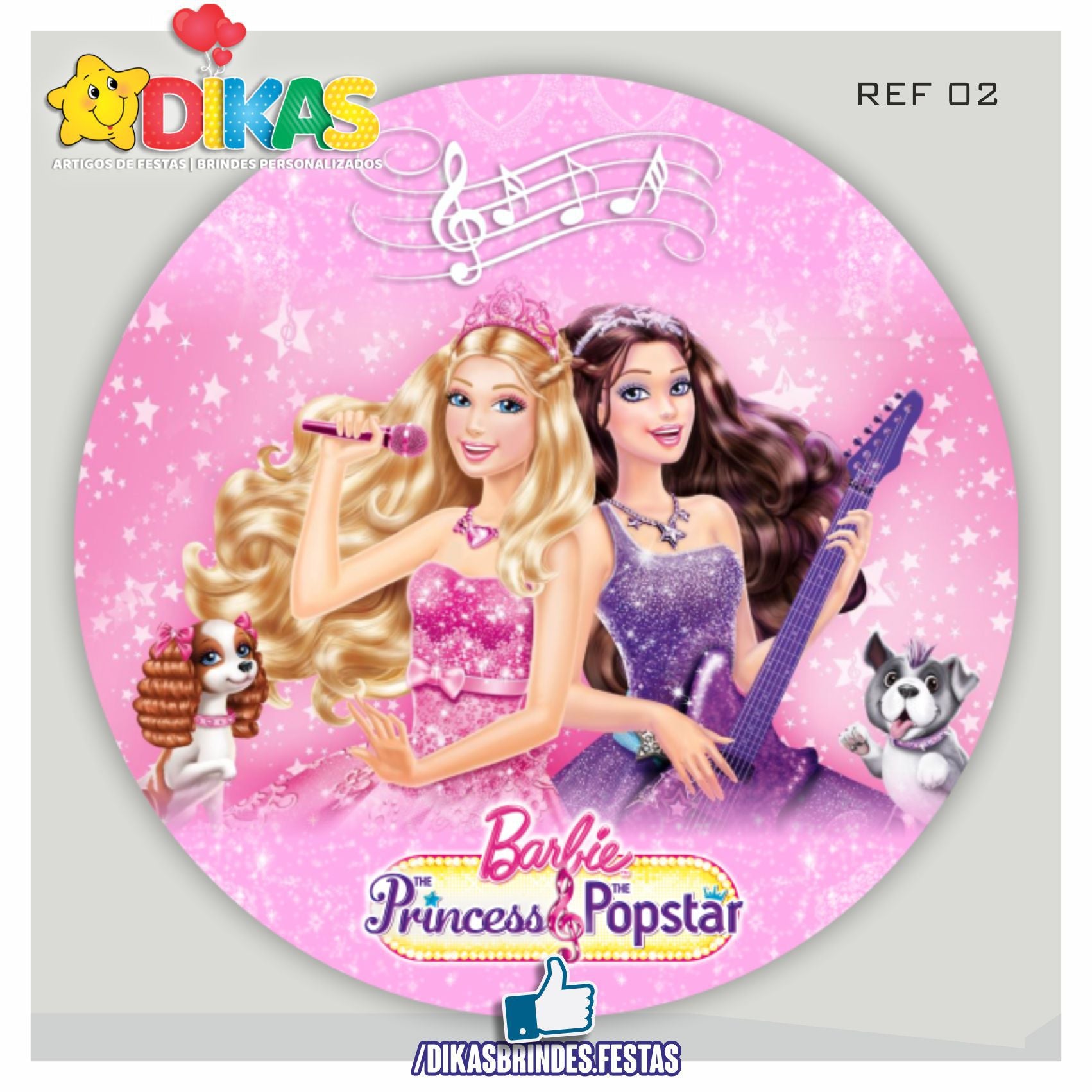 Personalizados Barbie e a Princesa Pop Star - 20 Itens