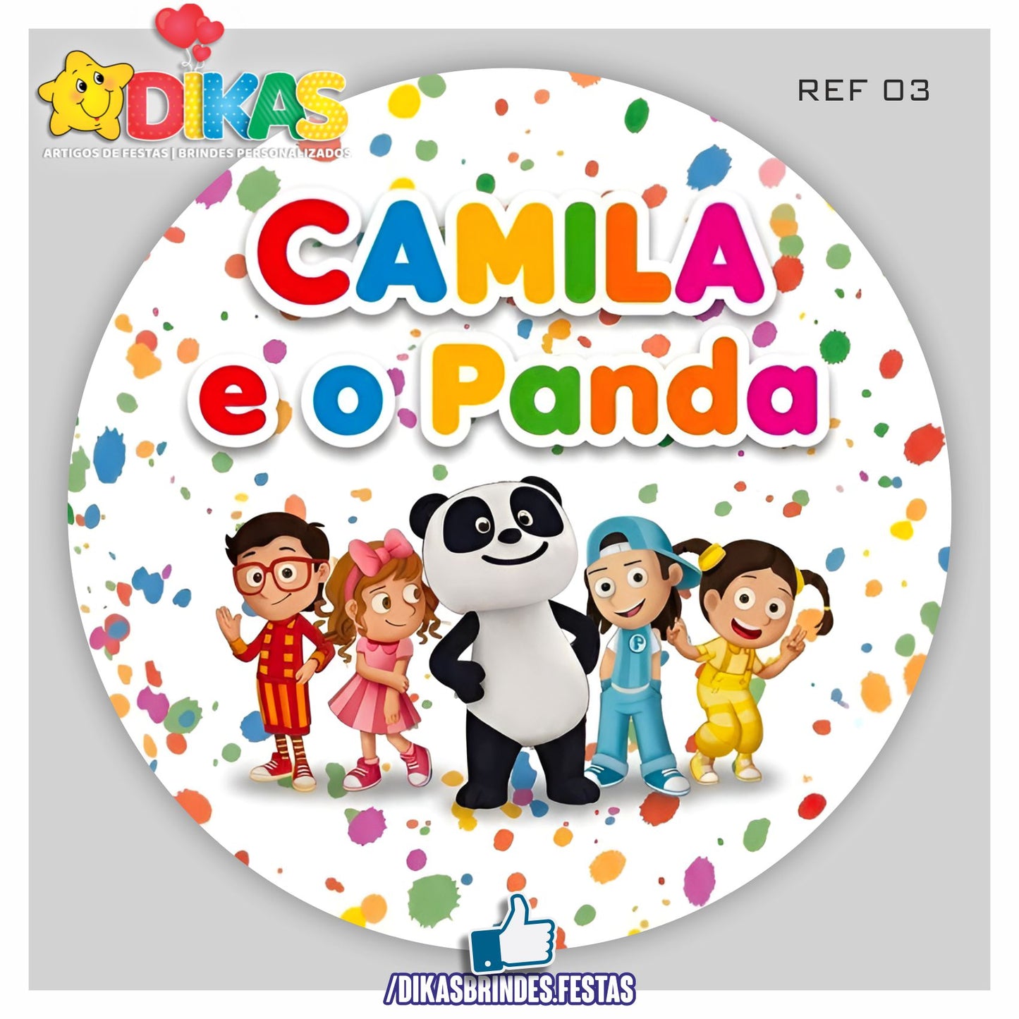 PAINEL CENÁRIO REDONDO - PANDA E OS CARICAS
