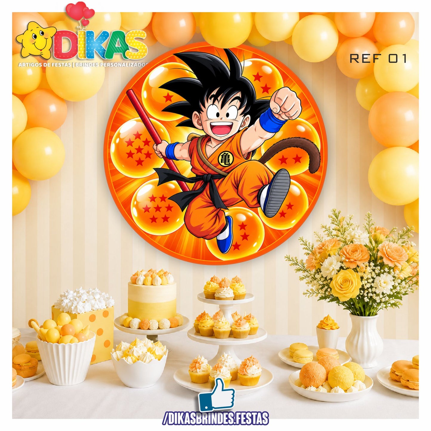 PAINEL CENÁRIO REDONDO - DRAGON BALL