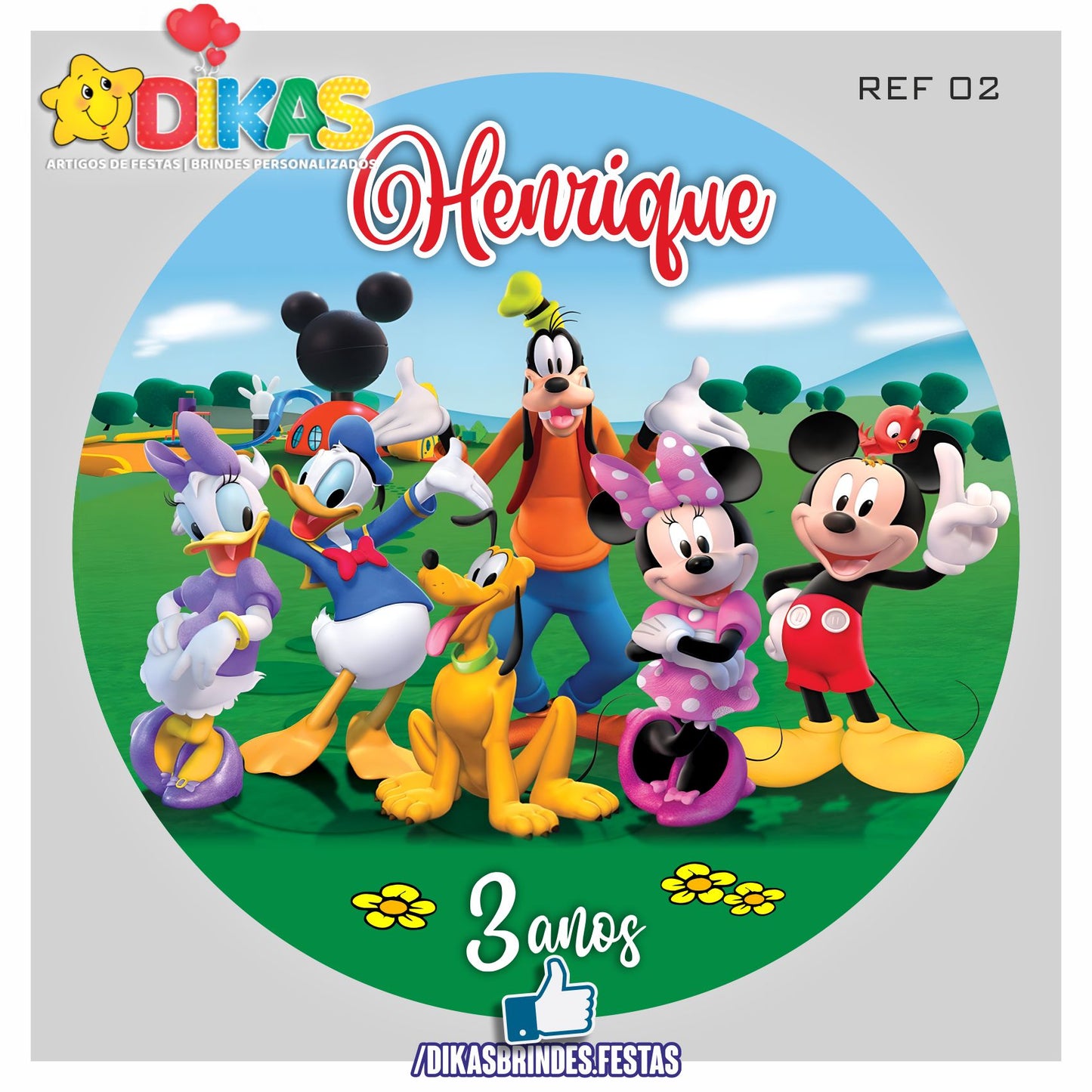 PAINEL CENÁRIO REDONDO - MICKEY E OS AMIGOS
