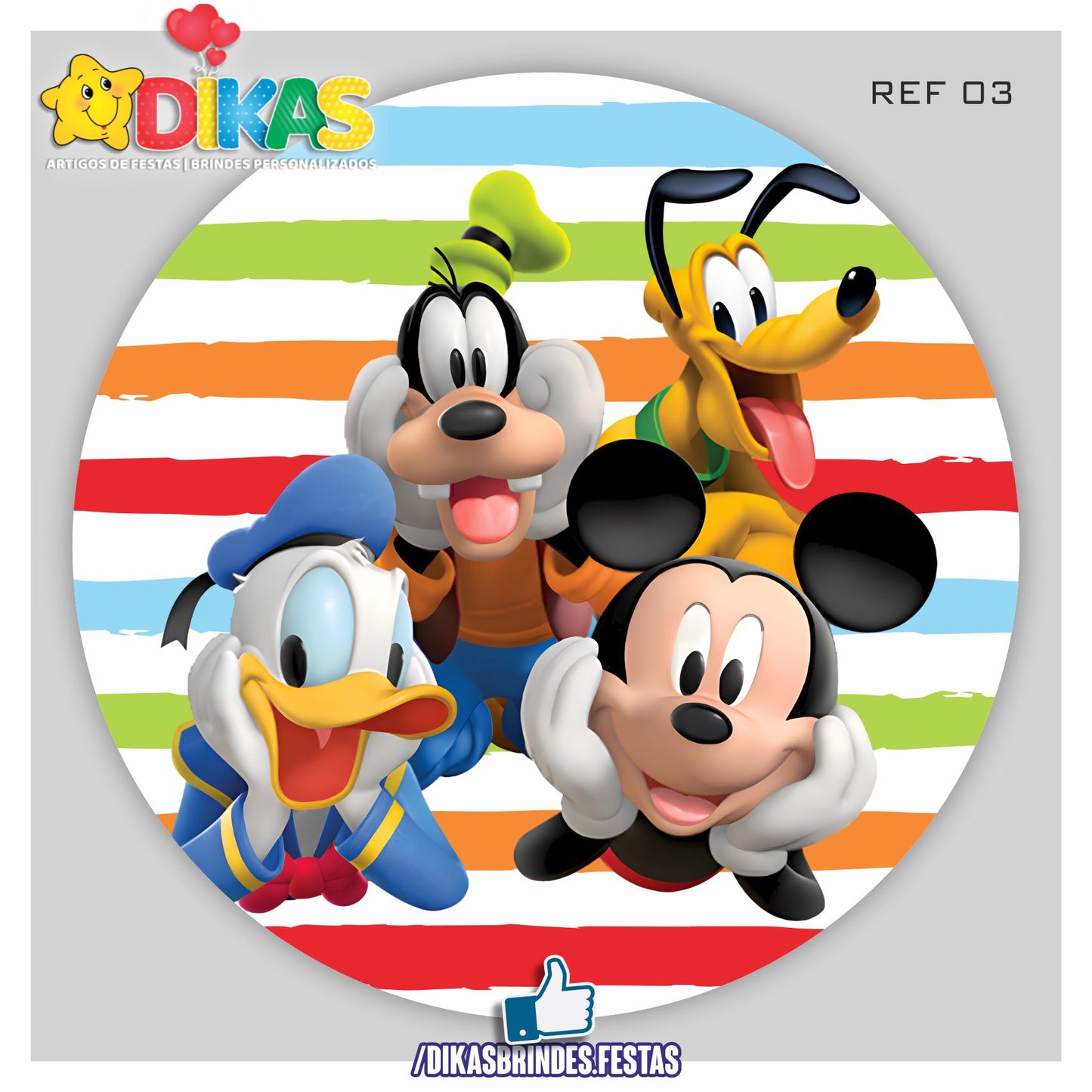 PAINEL CENÁRIO REDONDO - MICKEY E OS AMIGOS