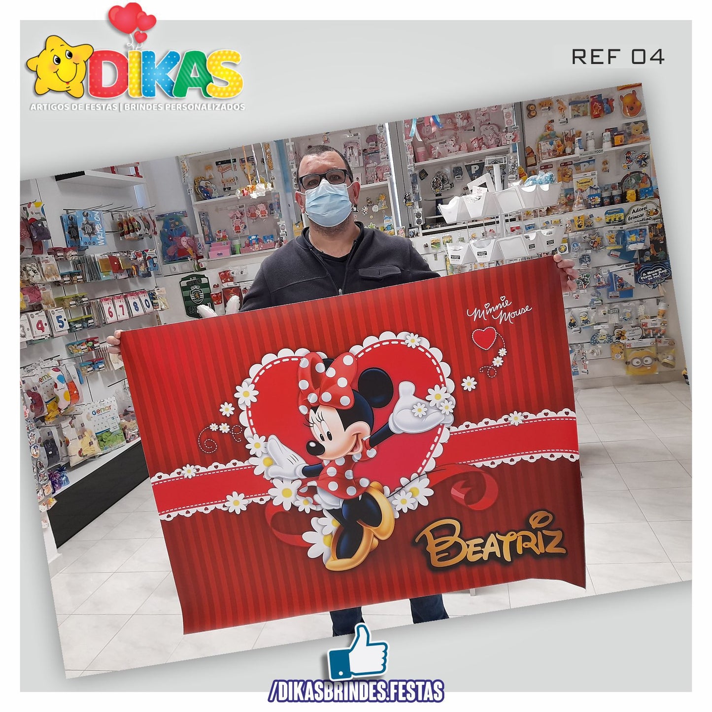 PAINEL TEMÁTICO E/OU PERSONALIZADO - MINNIE VERMELHA